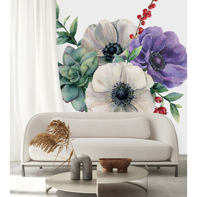 Panneau mural L 8,33 pi x l 100 po Gentle Bouquet