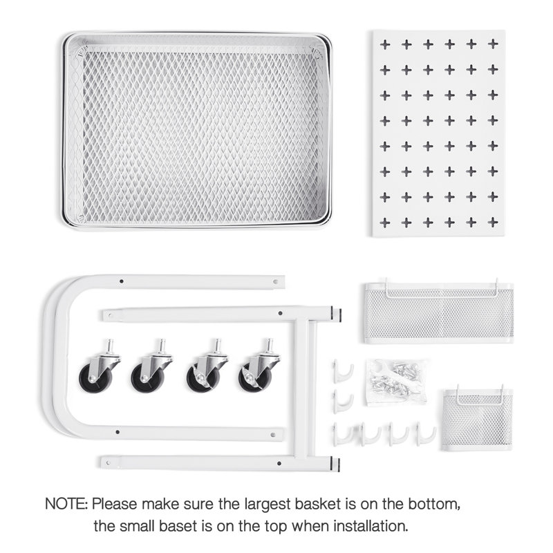 Chariot utilitaire double bricolage DIY, Blanc