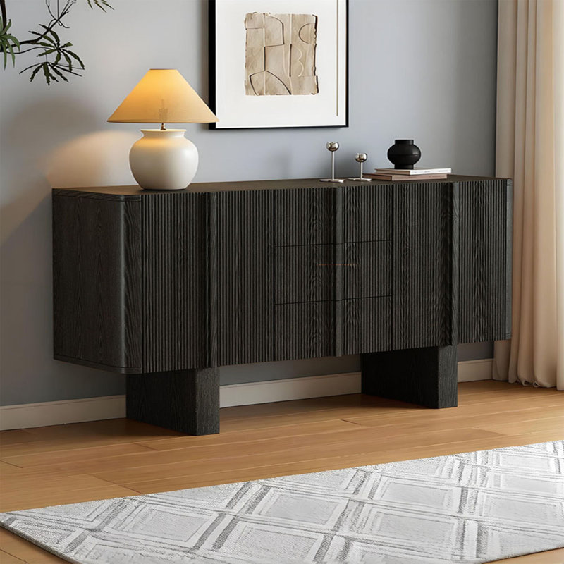 Buffet simple et spacieux, H 33,46 po x l 70,86 po x P 17,71 po, Black