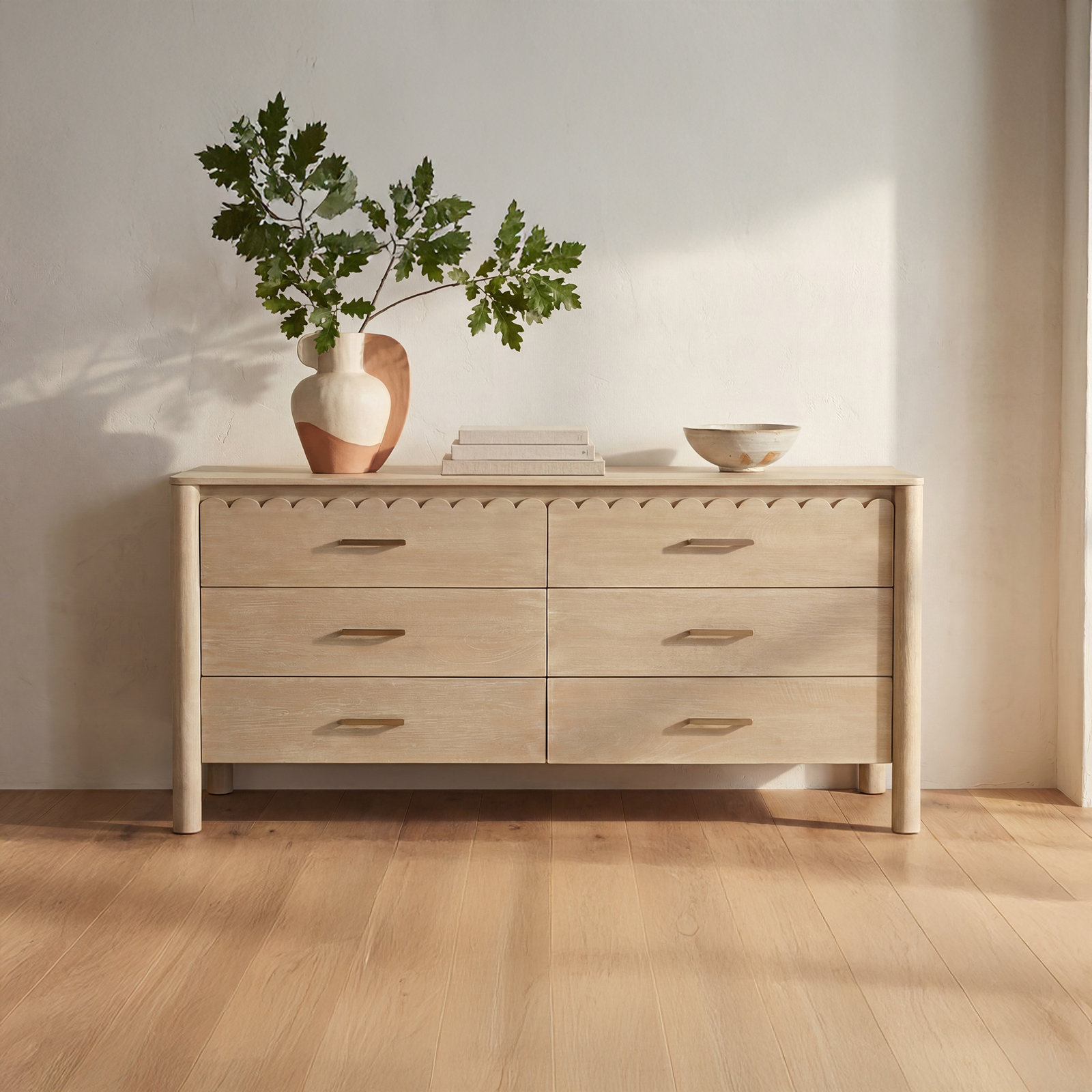 Lola 6 - Drawer Double Dresser, Natural