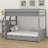 Convertible Bunk Bed With Storage Staircase,Bedside Table,And 3 Drawers-1750430151