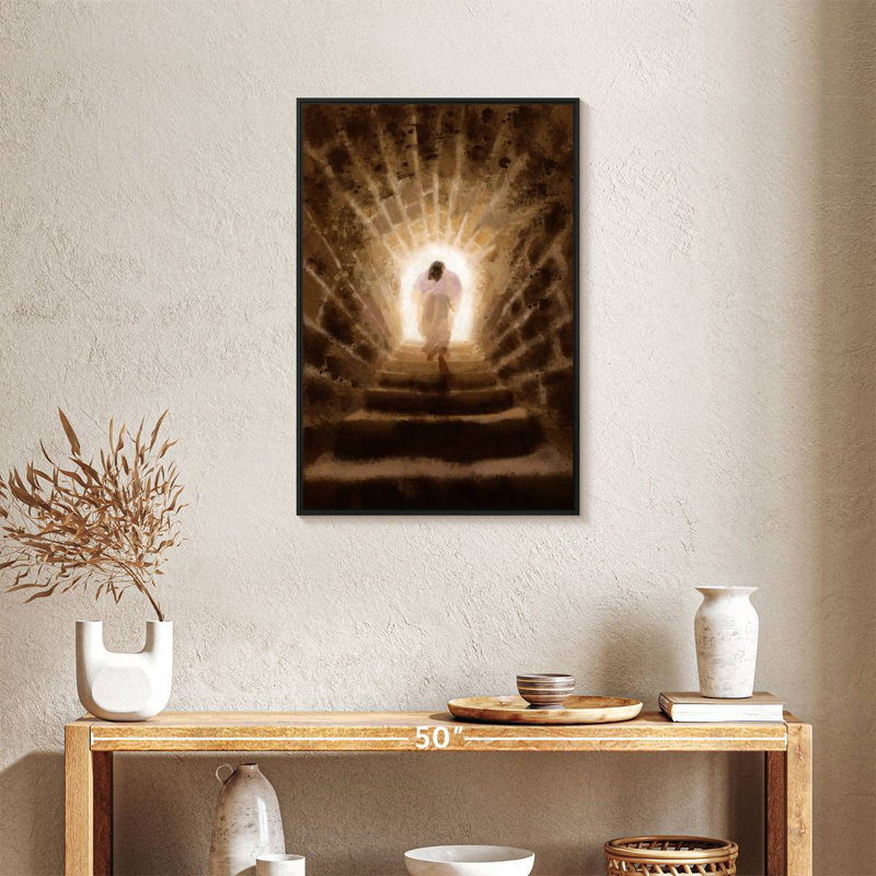 Résurgence du Christ, Cadre flottant noir, 21 po x 31 po