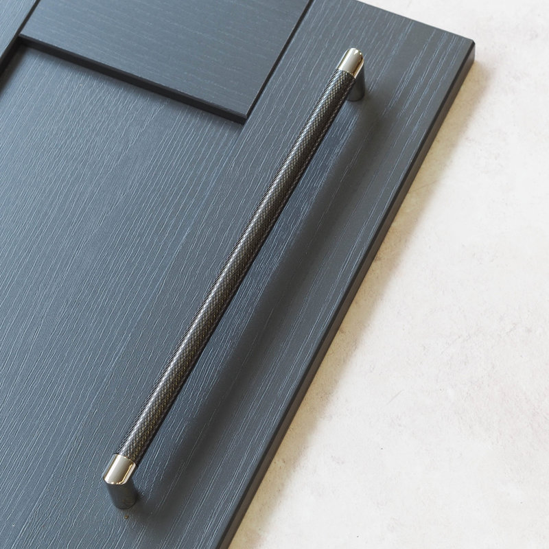 Gunmetal & Polished Chrome Knurled D-Bar Handles , 320mm