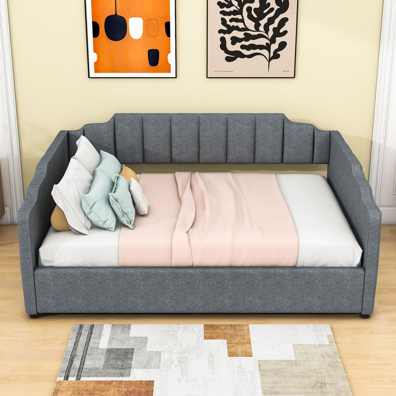 Upholstered Daybed with Underneath Storage, Gray, Full / Double