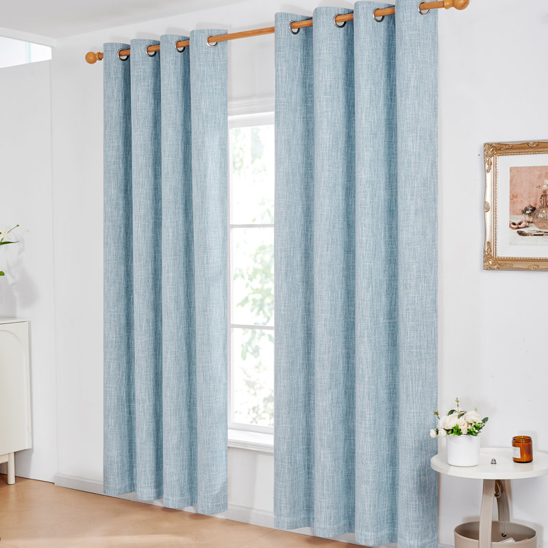 Milay Blackout Grommet Curtain Panel, 52" W x 72" L, Blue