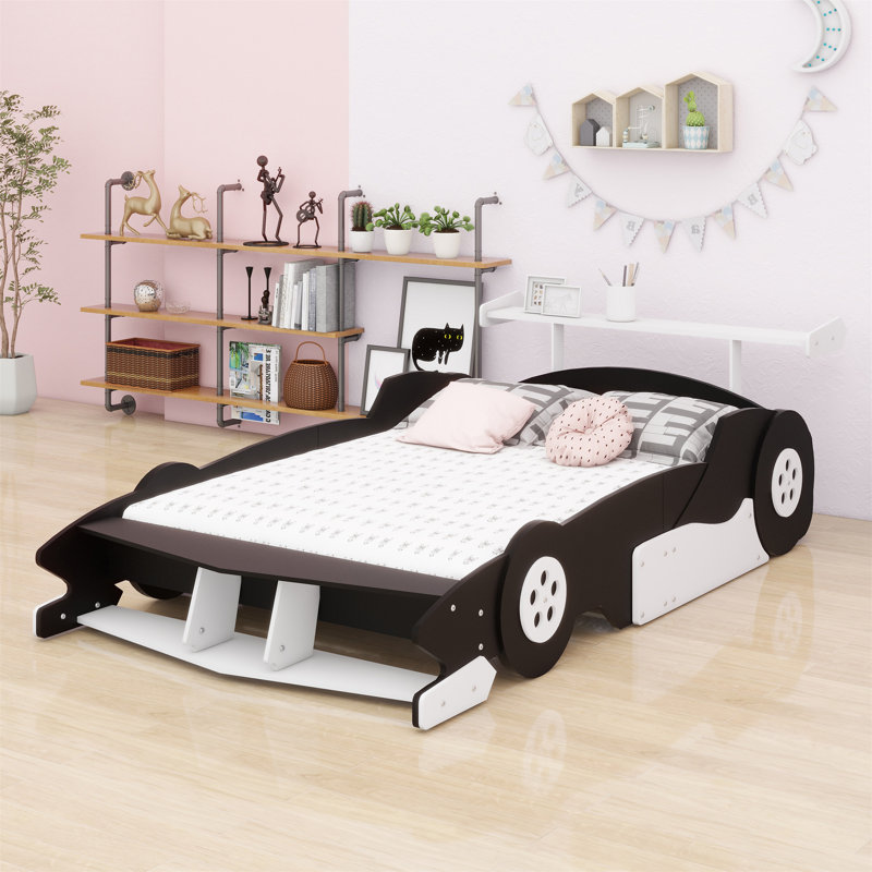 Lit plateforme avec roulettes Race, Double, Noir