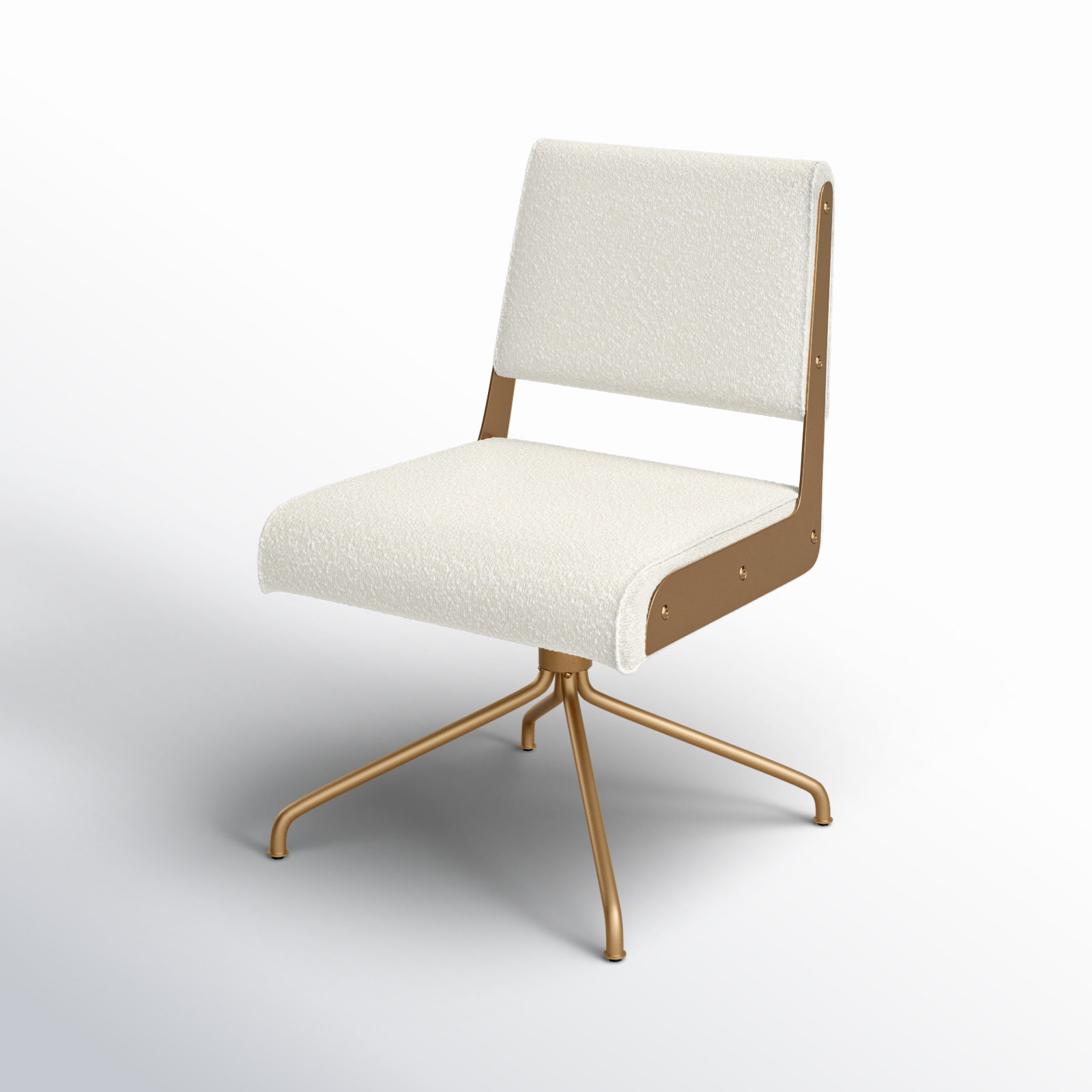 Bowerman Swivel Office Chair, Gold, Ivory