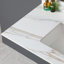 Comptoir de meuble-lavabo 43 po - Marbre blanc avec veines magnifiques, lavabo rectangulaire, dosseret de 4 po, trou de robinet pré-percé, armoires compatibles 42 po x 21 po, assorti aux armoires centrales: l 42 po x P 21 po