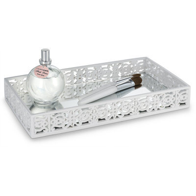 Creative Scents Mirror Janette White Vanity Tray