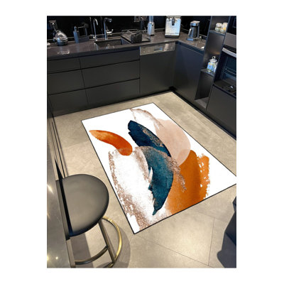 Splashed Paint Patterned Decorative Washable Rug