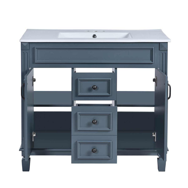 Ensemble de meuble-lavabo simple 36 po Darthula, Bleu