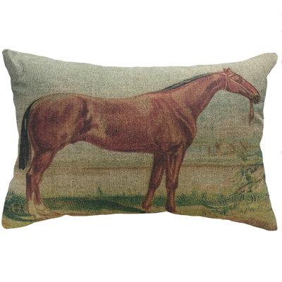  Horse Linen Lumbar Pillow