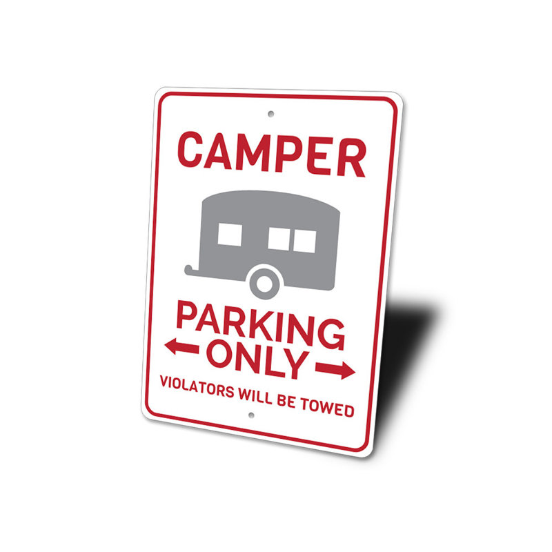 Enseigne en aluminium Camper, H 14 po x l 10 po x P 0,04 po