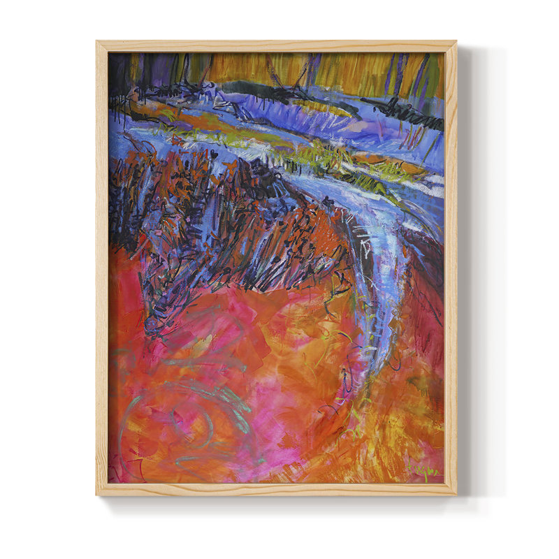 «Vibrant Flow I», reproduction encadrée - bois massif