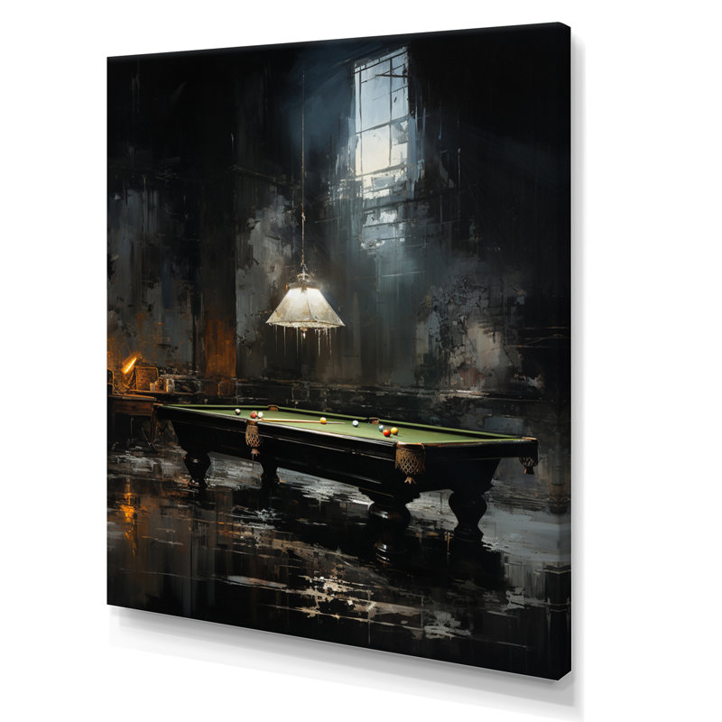 Art sur toile Billard, H 32 po x l 16 po x P 1 po, Toile tendue