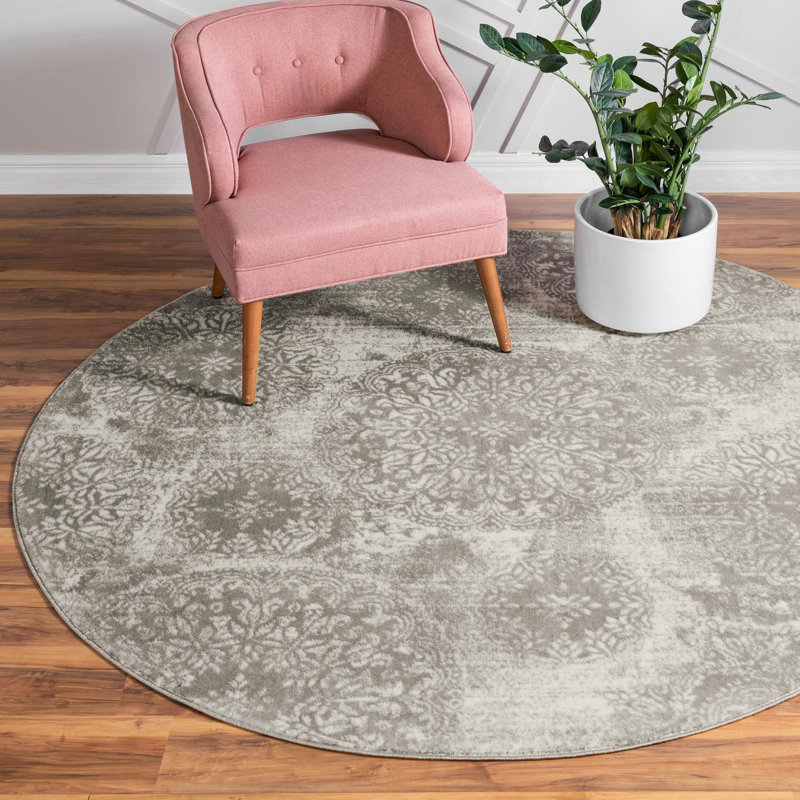 Tapis floral Brandt, Grey, Ovale 2 pi x 3 pi 1 po