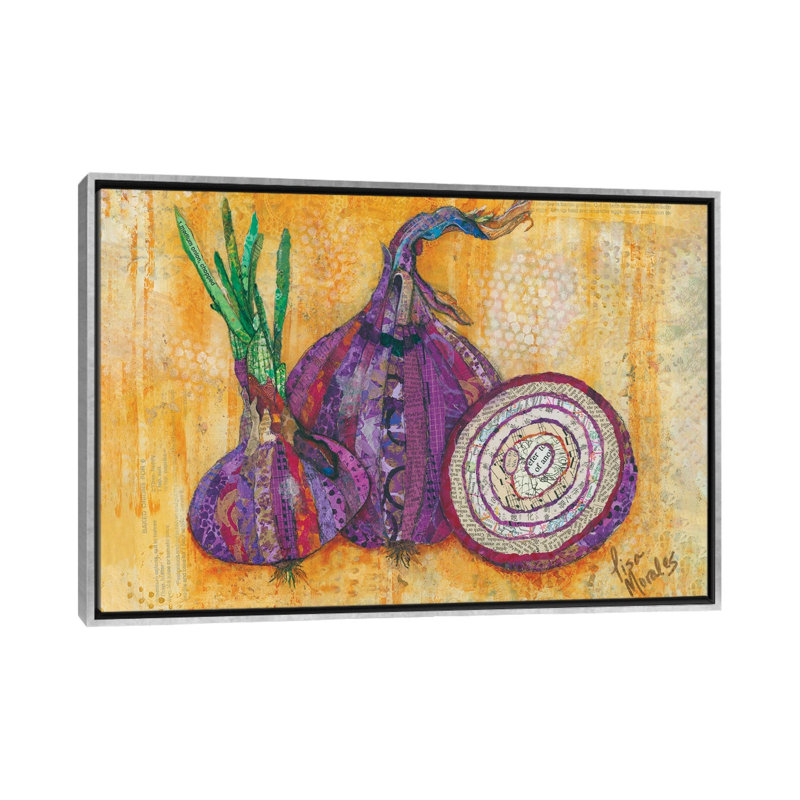 Oignon rouge - reproduction d'art murale - toile encadrée, 48" x 32", Framed Canvas, Silver