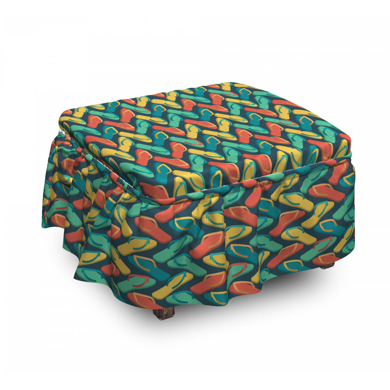 Housse pour repose-pieds en zigzag