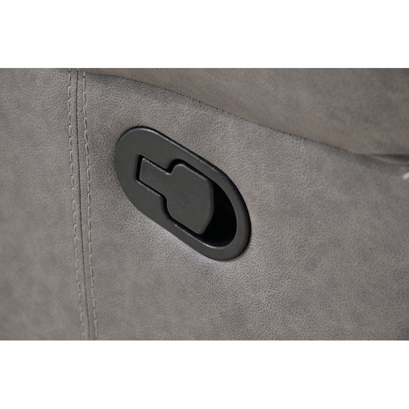 Modern 87.3" Wide Leatherette Manual Reclining Sofa，3-Seater Recliner，with Wall Hugger Design, Tab Pull Reclining and Comfortable Foam & Pocket Coil Seating