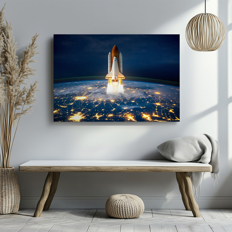 Reproduction d'art sur toile, "Une vue imprenable d'une navette spatiale se lançant dans l'art mural", H 11 po x l 14 po