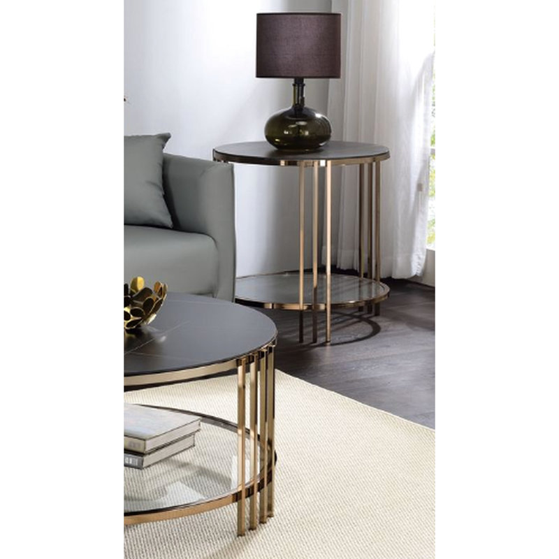 Table de bout Elegant Champagne Finish
