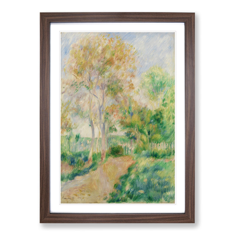 Autumn Landscape by Pierre-Auguste Renoir - Picture Frame Painting, 36cm H x 27cm W x 2cm D, Walnut