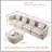 Mid Century Modular Sectional Sofa with Ottoman, Beige Velvet Upholstered,  Arrangeable Living Room Set includes Toss Pillow