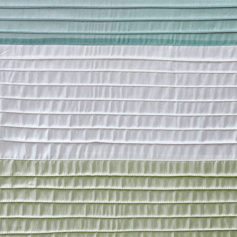 Rideau de douche en soie synthétique, Green Striped