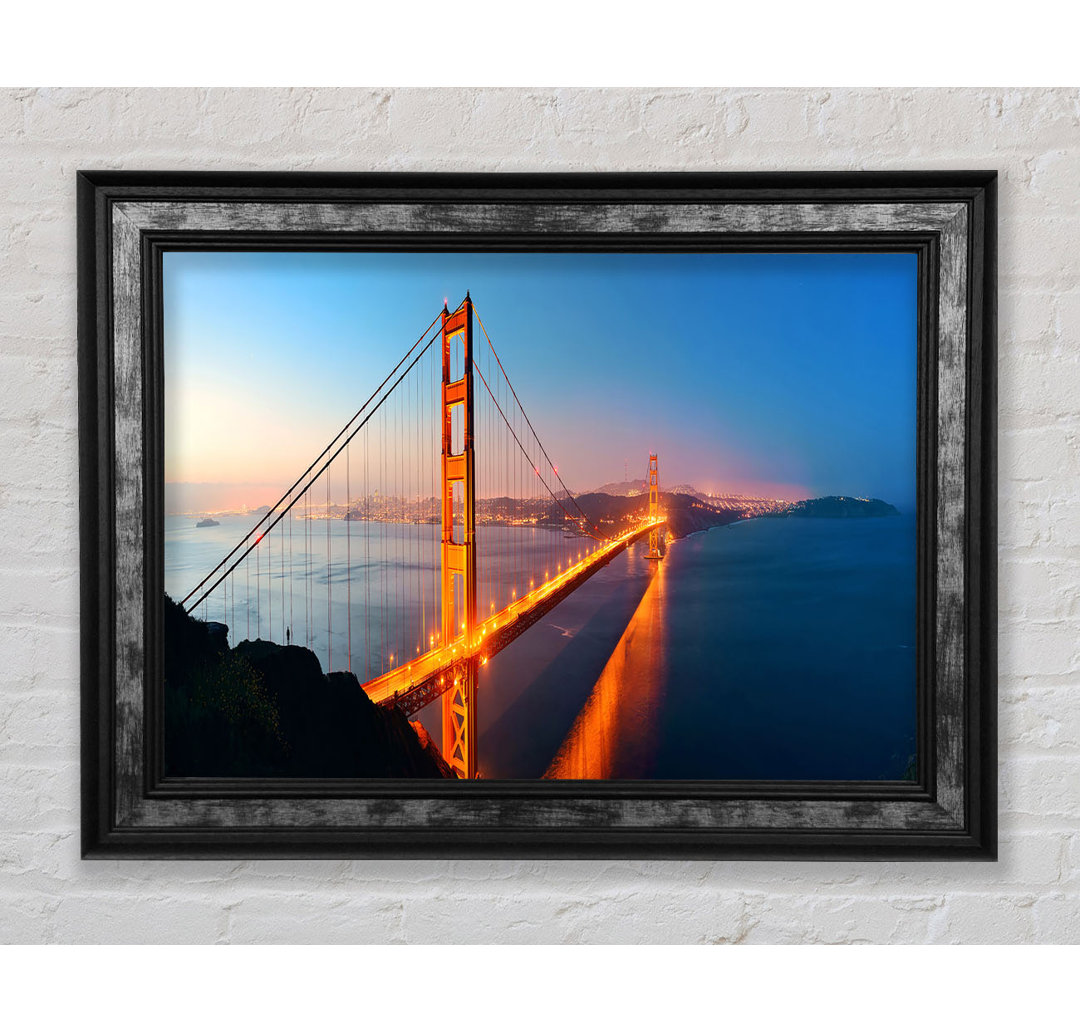 Reflektionen der Golden Gate Bridge Gerahmter Druck