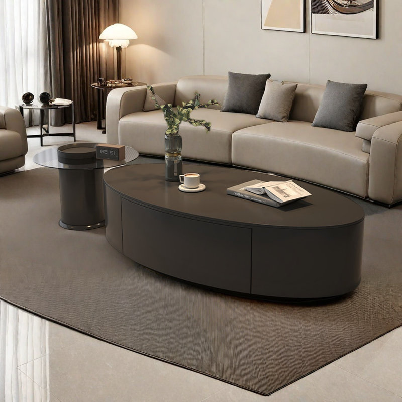 Combinaison de table basse ovale Seniors, Noir, Noir