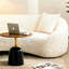 Table d'appoint de 23,6 pouces, noyer, base en métal, luxe nordique, convient à la tête de lit dans la chambre à coucher, bureau, salle à manger et lecture polyvalente