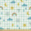Dinah Funny Weather Clouds Moon Rainbow Fabric