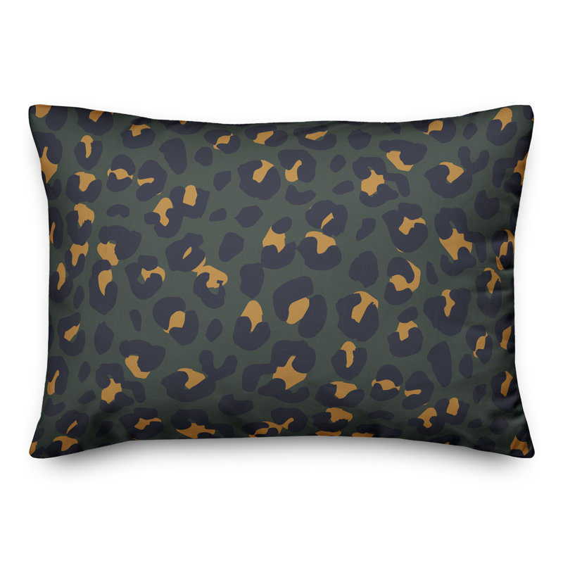 Coussin lombaire rectangulaire à imprimé animal, Vert