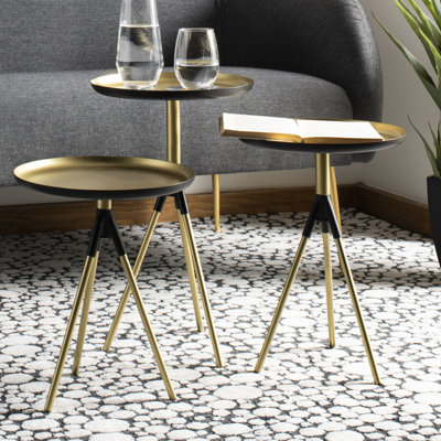 Ensemble de 3 tables gigognes à trépied avec plateau Caitlin-Mae
