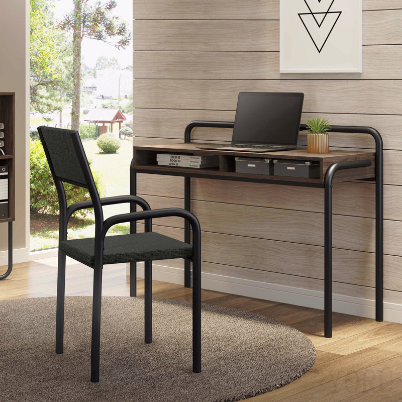 Chaise de bureau avec structure en métal, noire
