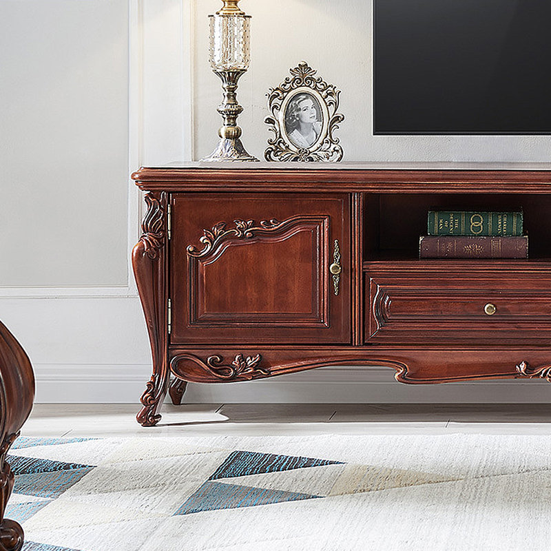 Meuble télé avec rangement American Retro, H 24,02 po x L 94,49 po x l 17,32 po