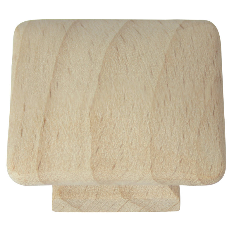 Natural Wood Square Knob with Mounting Hardware