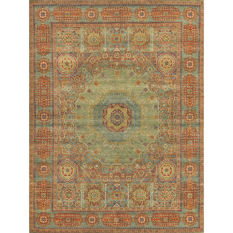 Mamluk Wool Oriental Area Rug, Rectangle 9' x 12'