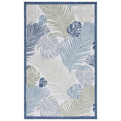 Aramantha Floral Power Loomed Indoor/Outdoor Area Rug in Beige/Green/Blue/Gray