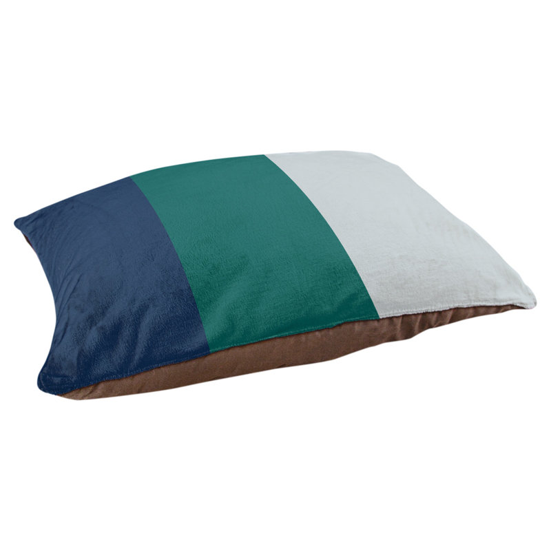 Coussin extérieur Phoenix, Moyen (l 28 po x P 18 po x H 9,5 po), Bleu marine / vert nord-ouest / argent métallique
