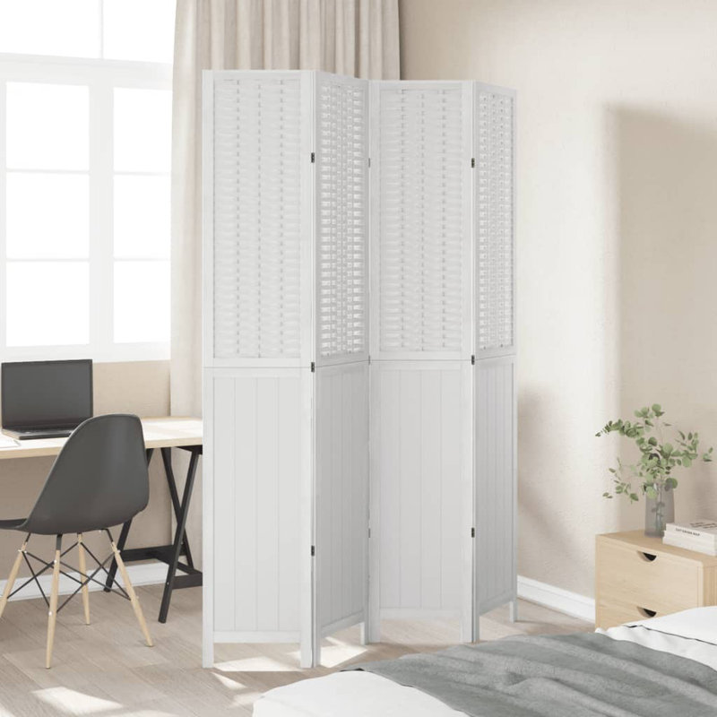 Farnum Solid Wood Accent Room Divider, 220cm H x 145cm W, White