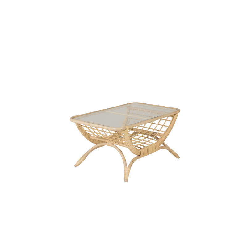 Vikenti Rectangular Glass Outdoor Coffee Table - 95 cm W 60.5 cm D