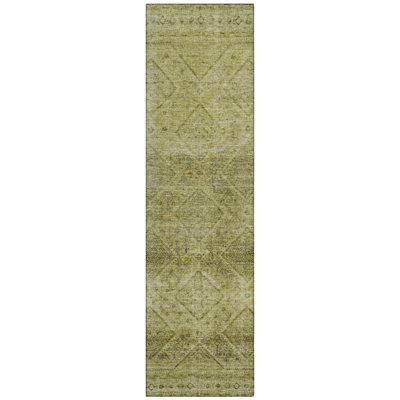 Machine Washable Indoor/Outdoor Xhevrie Aloe Rug
