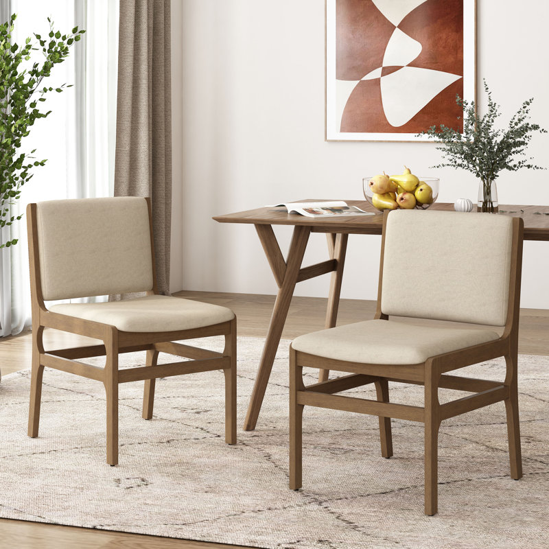Alagie Side Chairs, Wheat, Walnut, Set Of 2
