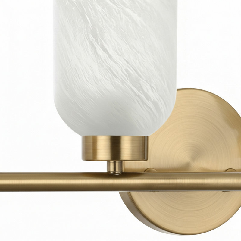 Lampe de coiffeuse Periann, Faux Alabaster, Aged Brass, 4