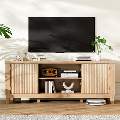 59" Storage Tv Stand For Tvs Up To 65", Modern Entertainment Center With Storage by Ophelia & Co.