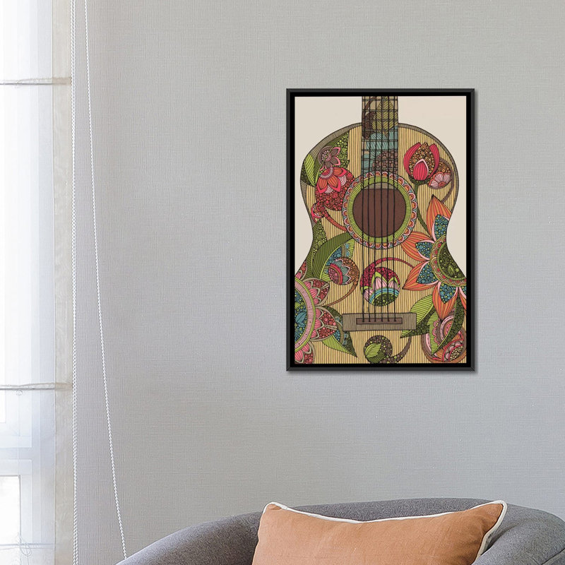 Guitare, impression sur toile tendue, H 26 po x l 18 po x P 1,5 po, Toile tendue