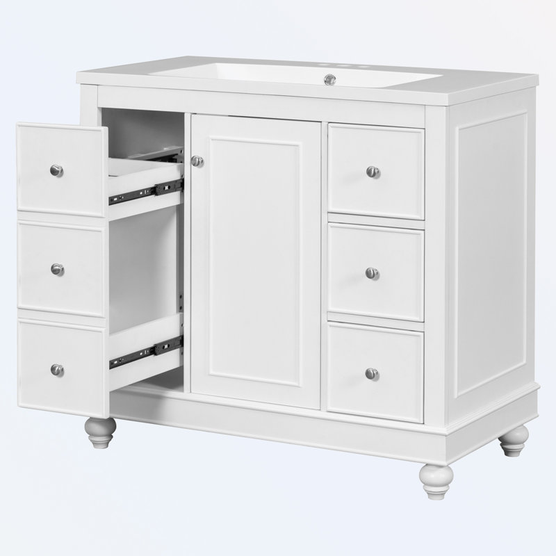 Armoire de salle de bain Chandace, Blanc