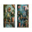 «Parakeets In A Flower Garden I» - ensemble d'art mural 2 pièces-989699647-989699634