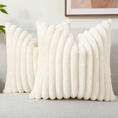 Faux Fur Spring Throw Pillow